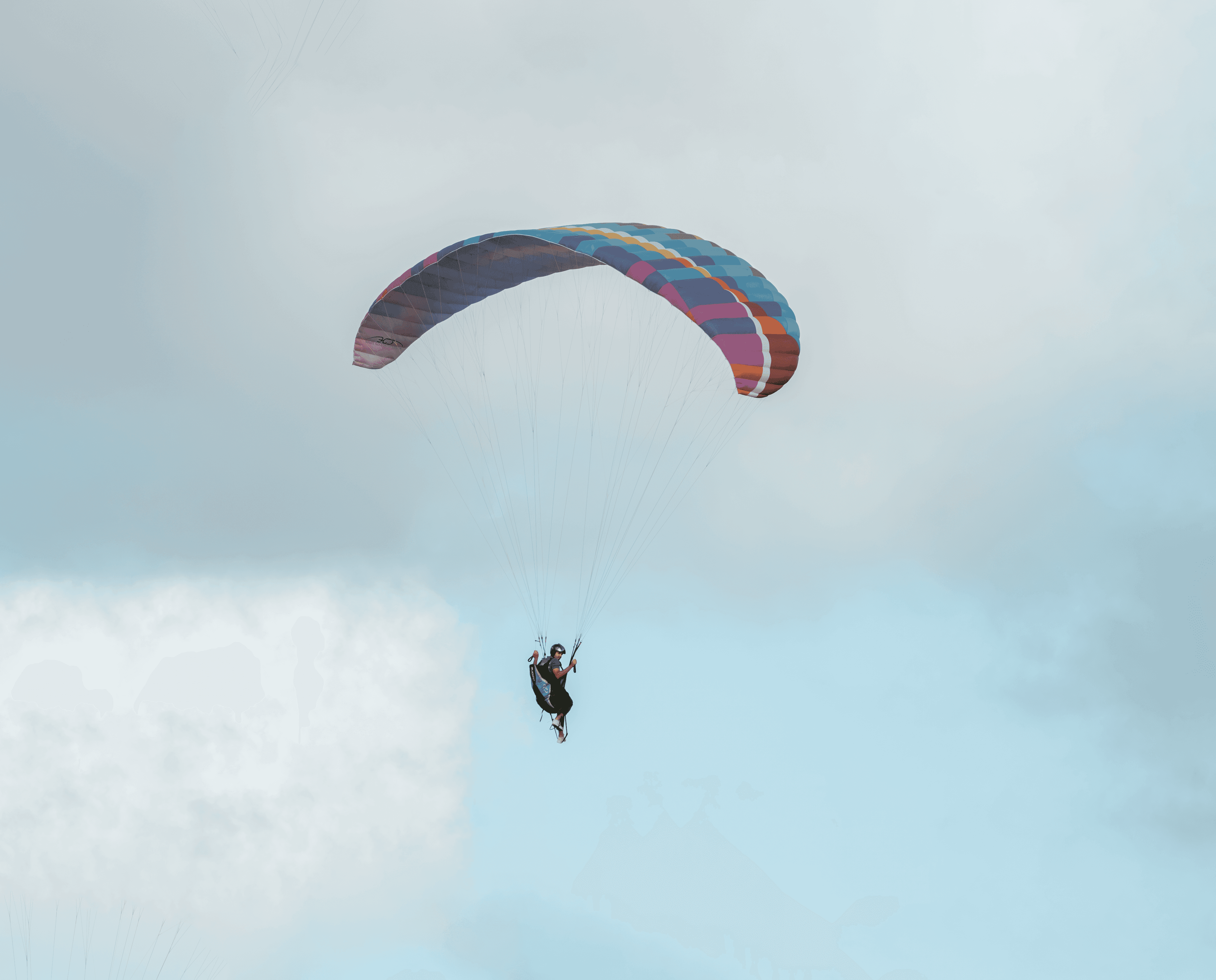 A man with parachute